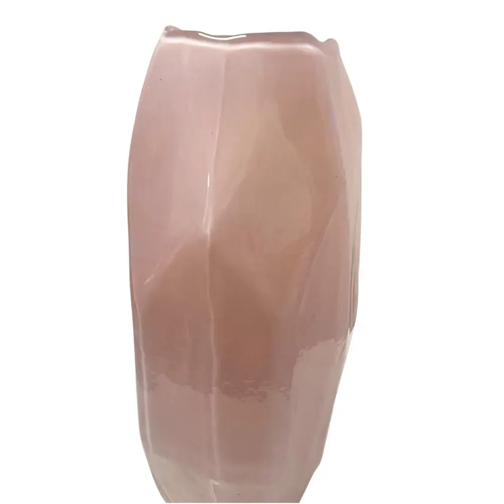 Pink Ombré Glass Flower Vase - Unique Geometrical Artsy Decor